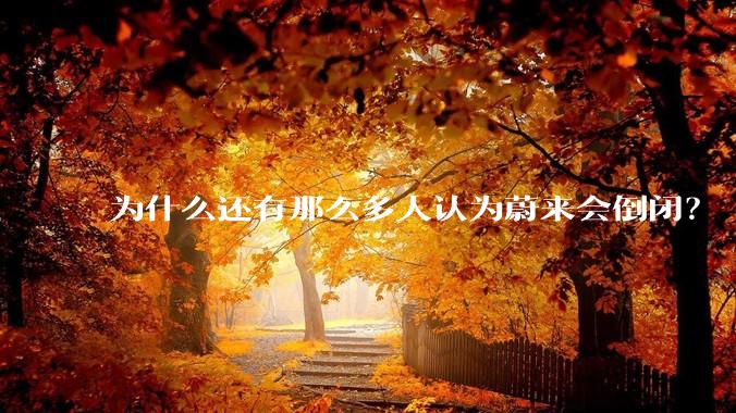 为什么还有那么多人认为蔚来会倒闭？